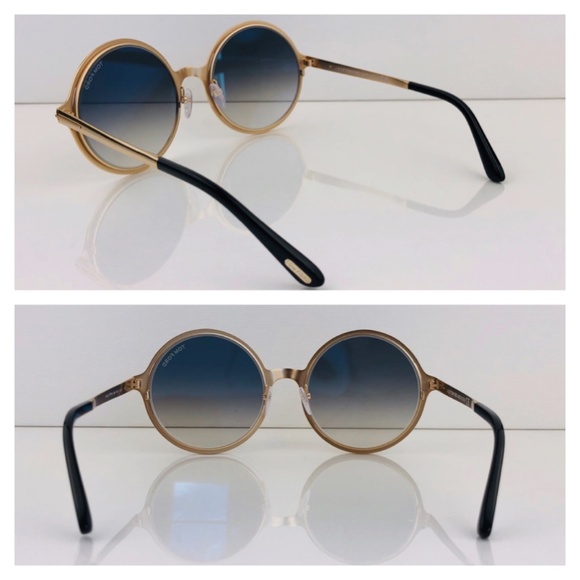 New TOM FORD Ava Round Gold Sunglasses - Picture 6 of 16